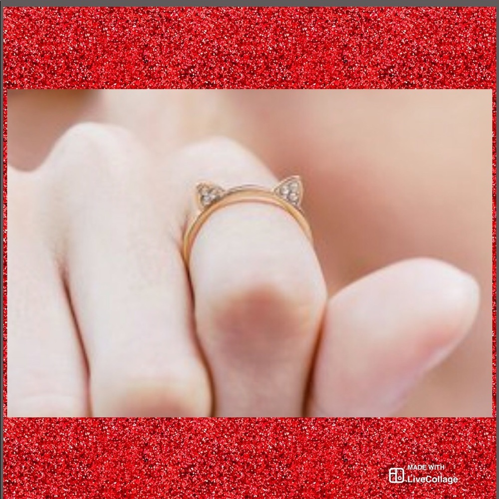 😻SALE😻Swarovski Crystal Diamond Cat Ears Ring